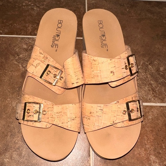 Boutique by Corkys Wedge Cork Platform Sandals - Picture 1 of 4